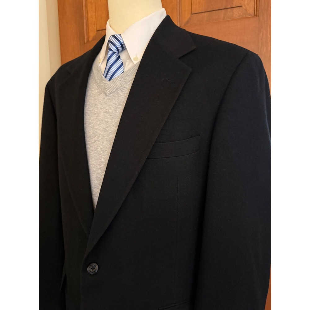 Nordstrom Loro Piana Mens 100% Camel Hair Blazer 44 EX-L Black Sport Coat Jacket